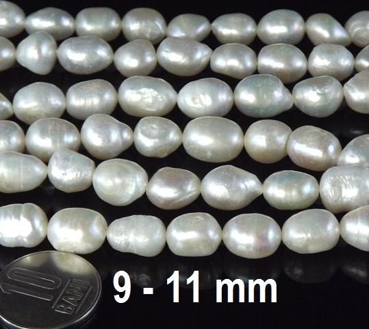 Perle naturale, 9 -11 mm
