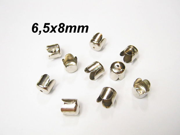 10buc Capat multisir / capacel margele argintiu 6,5x8mm  C111-128S