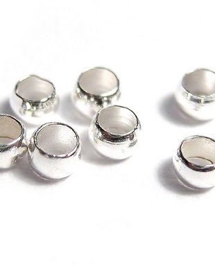 Crimp din alama, rotund, argintiu, 2 mm