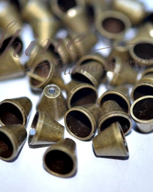 Capac pentru margele, bronz, 6x7mm