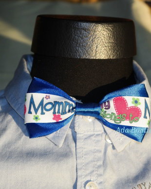 Mini papion "My heart belongs to mommy"albastru