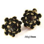 4352 - (1 per) Baza cercei cu tija, floare, bronz