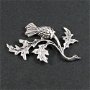 4361 - Pandantiv charms accesoriu argintiu antichizat floare