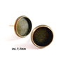 4586 - (1 per) Baza cercei cu tija, bronz, loc pt cabochon