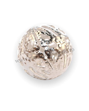 Margele filigran, argintii, 8 mm