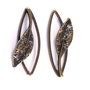 4593 - (2 buc) Linkuri / conectori / charms, frunza, bronz