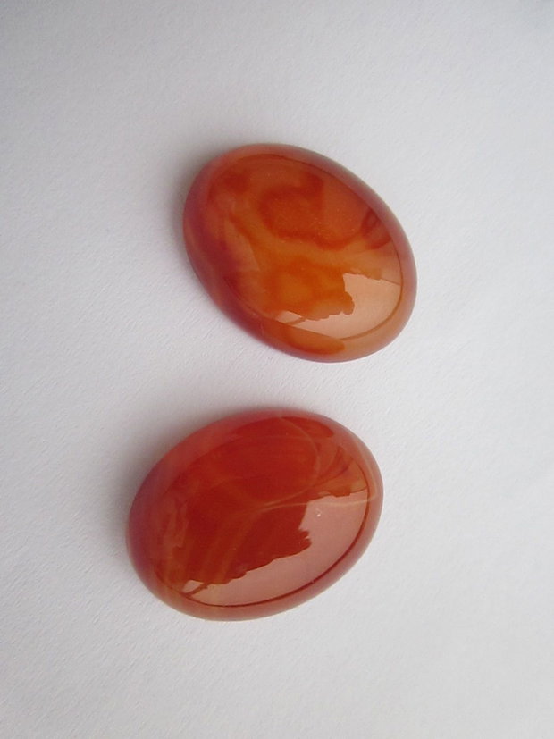 Cabochon agate portocalii (2 buc)