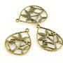 I1047 Charms finisaj bronz,  floare 32x22mm
