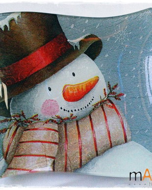 Farfurie de sticla - Snowman
