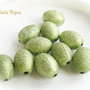 Margele acril oval mare verde crud aprox 19x13.5 mm