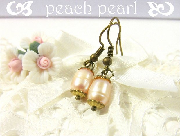 Cercei Peach pearl