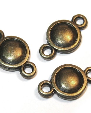 Link din aliaj metalic, bronz, 11.5x6.5 mm