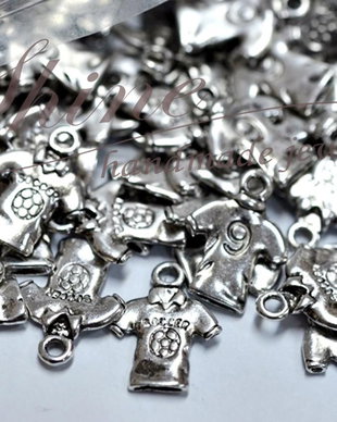 Charm tricou de fotbal, argintiu antichizat