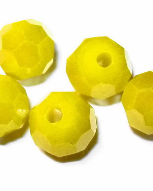 Margele din sticla, rotunde, 6 mm, galbene