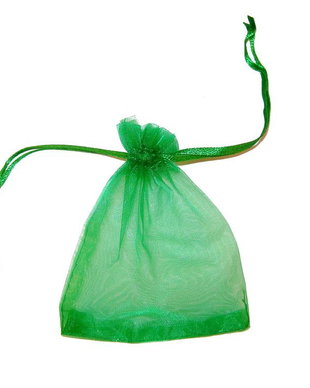 Saculet din organza, 10x12 cm, verde