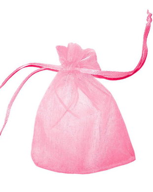 Saculet din organza, 10x12 cm, roz