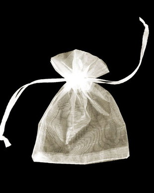 Saculet din organza, 10x12 cm, ivory