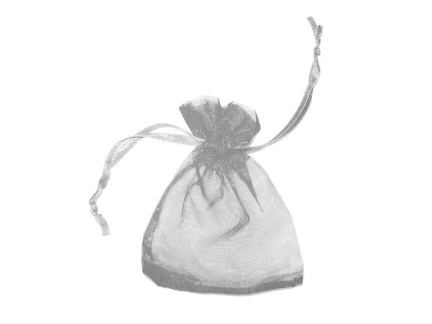 Saculet din organza, 10x12 cm, gri