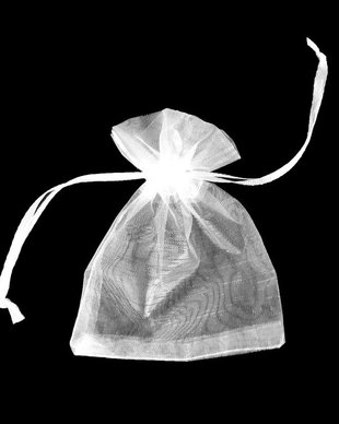 Saculet din organza, 10x12 cm, alb