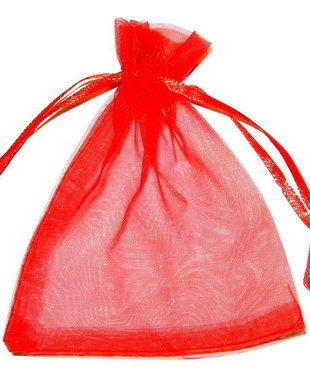 Saculet din organza, 10x12 cm, rosu