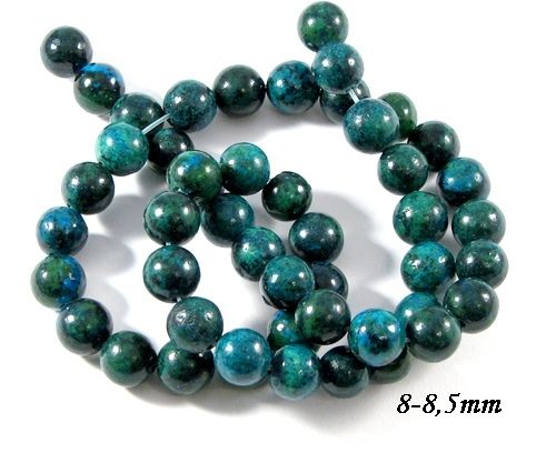 4651 - (10 buc) Chrysocolla de sinteza, sfere 8-8.5mm