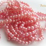(60 buc) Perle acril 3 mm vopsite roz bonbon