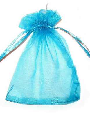 Saculet din organza, 8x10 cm, turcoaz