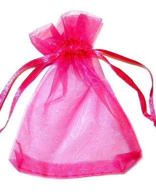 Saculet din organza, 8x10 cm, siclam