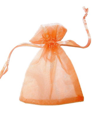 Saculet din organza, 8x10 cm, portocaliu deschis