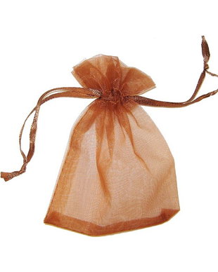 Saculet din organza, 8x10 cm, maro