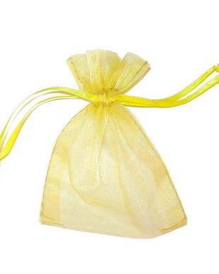 Saculet din organza, 8x10 cm, galben deschis