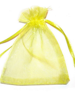 Saculet din organza, 8x10 cm, galben