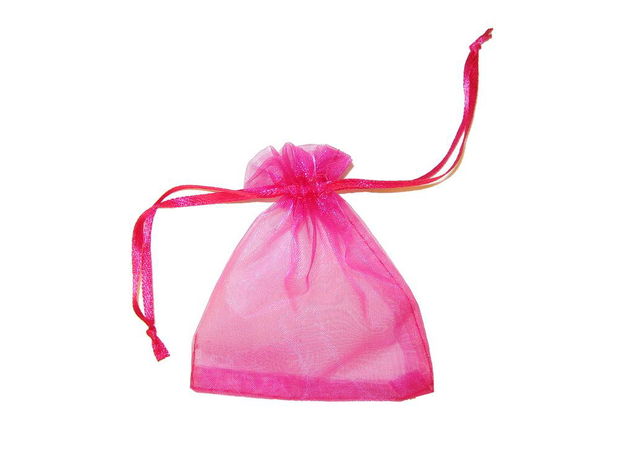 Saculet din organza, 8x10 cm, fuchsia