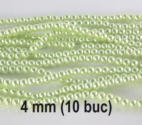 Perle de sticla, 10 buc, 4 mm