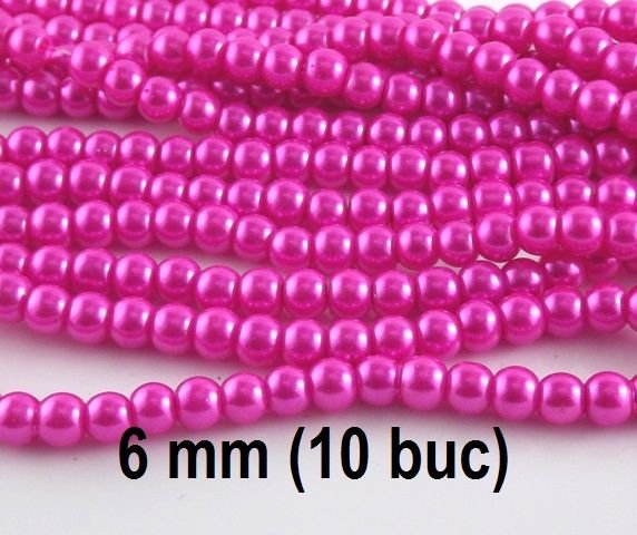 Perle de sticla, 10 buc, 6 mm, P6-F