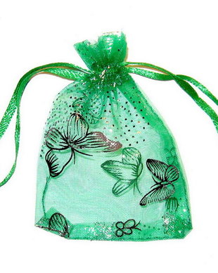 Saculet din organza, 7x9 cm, verde