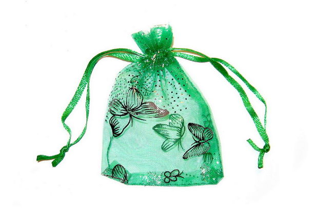 Saculet din organza, 7x9 cm, verde