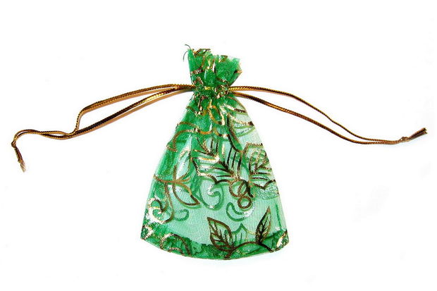 Saculet din organza, 7x9 cm, verde