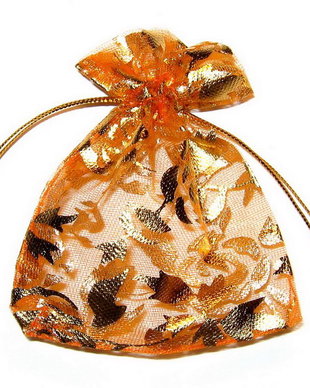 Saculet din organza, 7x9 cm, portocaliu
