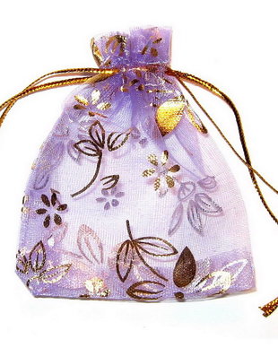 Saculet din organza, 7x9 cm, mov