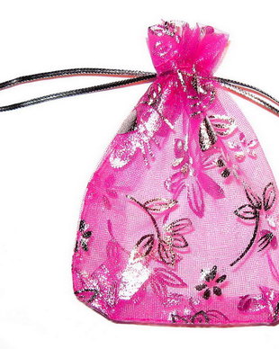 Saculet din organza, 7x9 cm, fuchsia