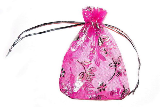 Saculet din organza, 7x9 cm, fuchsia