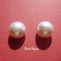 (2 buc) Perle tip Mallorca semigaurite aprox 14x11 mm