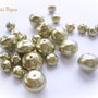 Set perle acrilice verde-gri free form 25 bucati