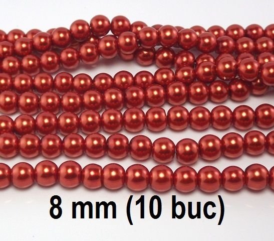 Perle de sticla, 10 buc, P8-12,  8 mm