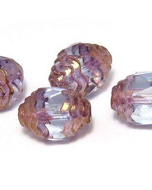 Margele din sticla, cu capete ondulate, 8x10 mm