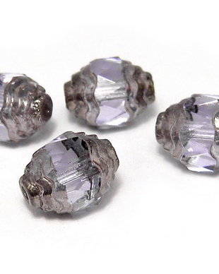 Margele din sticla, cu capete ondulate, 8x10 mm