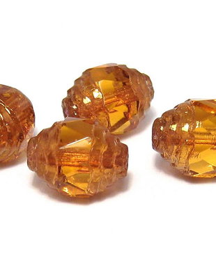Margele din sticla, cu capete ondulate, 8x10 mm