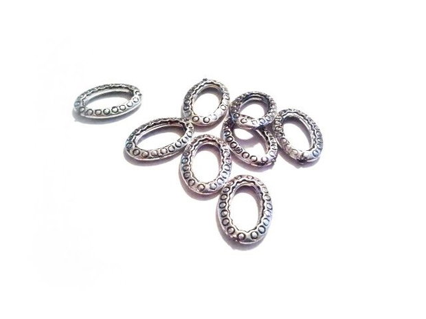 1b za decorativa , acril argintiu antichizat 14x8mm LAD0008