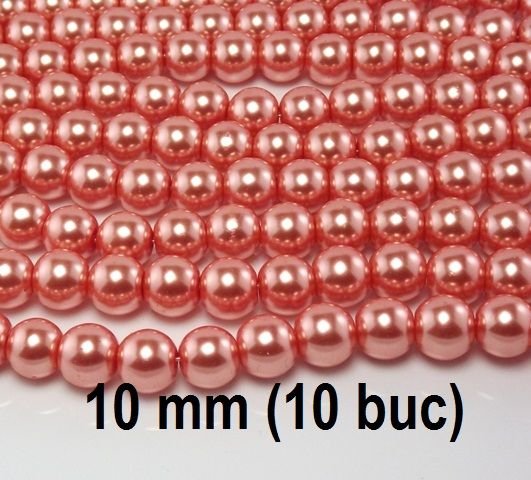 Perle de sticla, 10 buc, 10 mm, PS10-OCRE